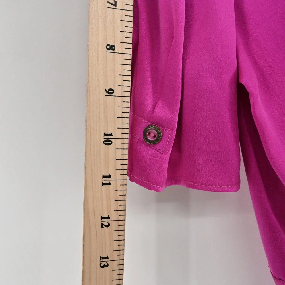 Vtg ABS Pink Silk‎ Dress Size 6 Draped Bust Romantic Cocktail Dopamine Y2k 90s